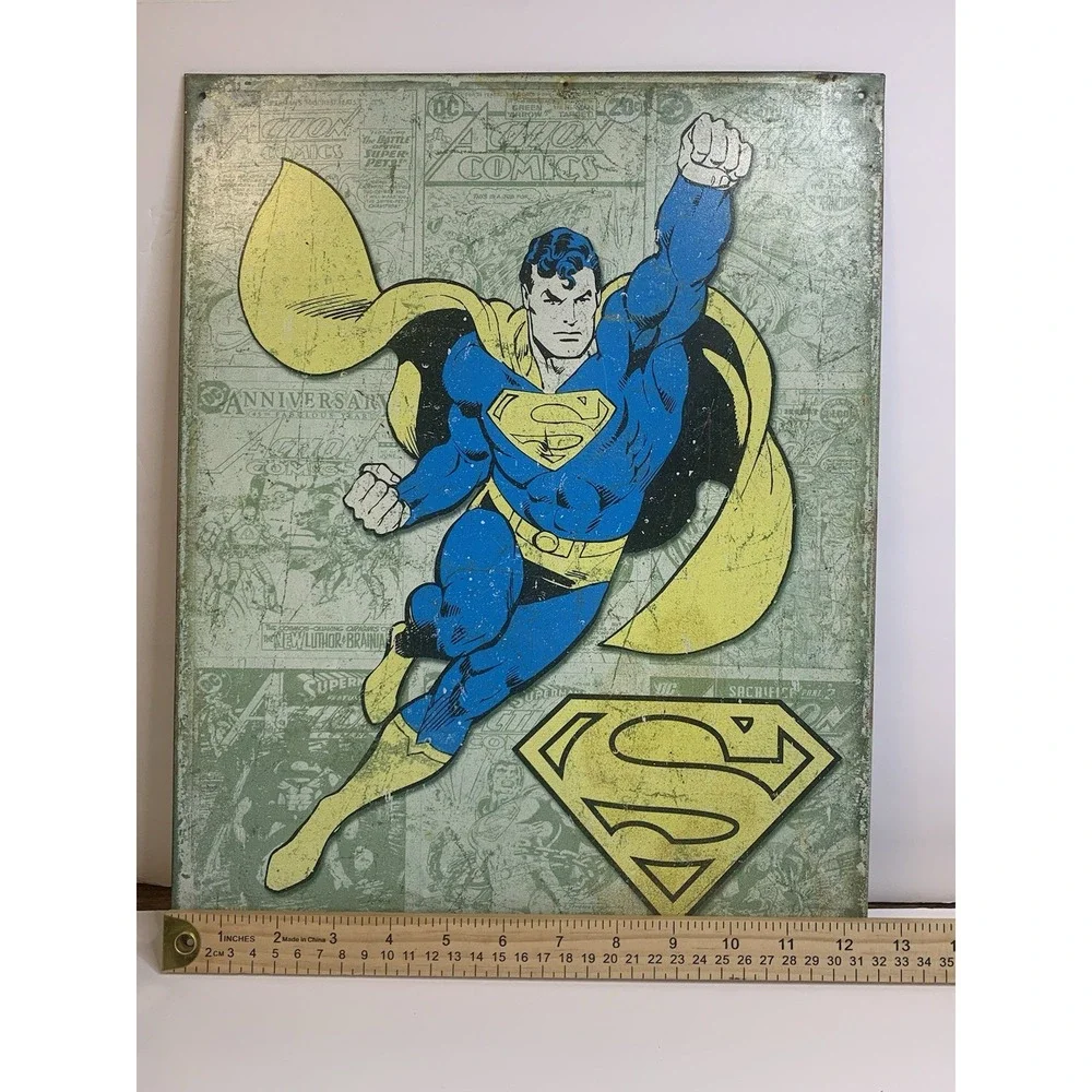Superman Vintage Metal Wall Art TM & DC Comics‎ Made In USA